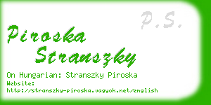 piroska stranszky business card